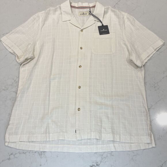 The Normal Brand NEW Mens XL Freshwater Short Sleeve Button Up Shirt Oasis Ivory - Picture 1 of 15